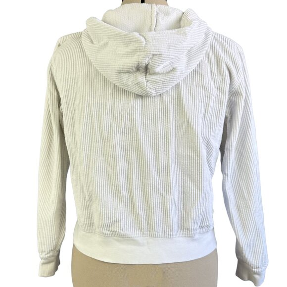 DRESSBARN Casual Corduroy Hooded Zip Jacket M – Cream Vintage Shacket - Picture 2 of 11